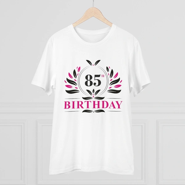 Men's PC Cotton 85th Birthday Printed T Shirt (Color: White, Thread Count: 180GSM) - White, 0.25, Printed, M