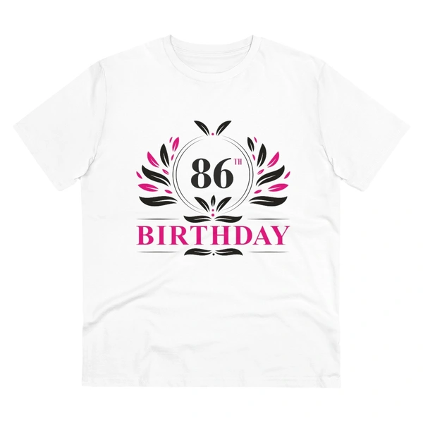 Men's PC Cotton 86th Birthday Printed T Shirt (Color: White, Thread Count: 180GSM) - White, 0.25, Printed, M