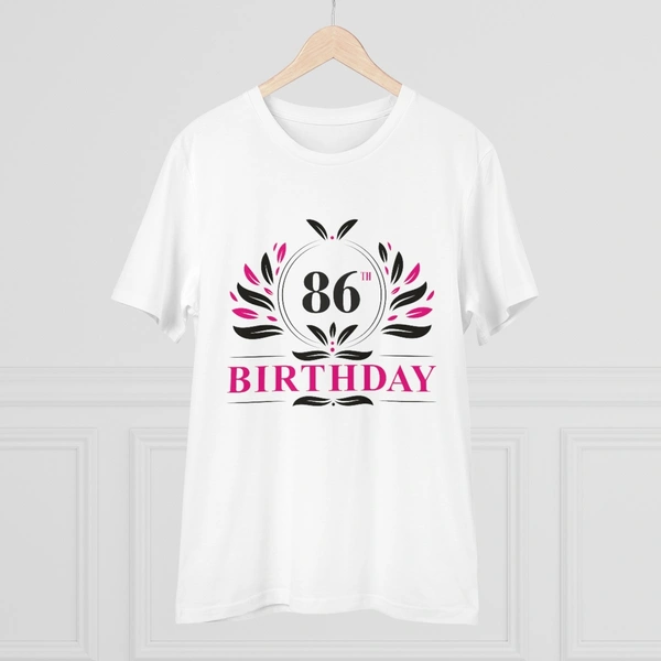 Men's PC Cotton 86th Birthday Printed T Shirt (Color: White, Thread Count: 180GSM) - White, 0.25, Printed, M