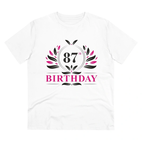 Men's PC Cotton 87th Birthday Printed T Shirt (Color: White, Thread Count: 180GSM) - White, 0.25, Printed, XL