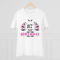 Men's PC Cotton 87th Birthday Printed T Shirt (Color: White, Thread Count: 180GSM) - White, 0.25, Printed, XL