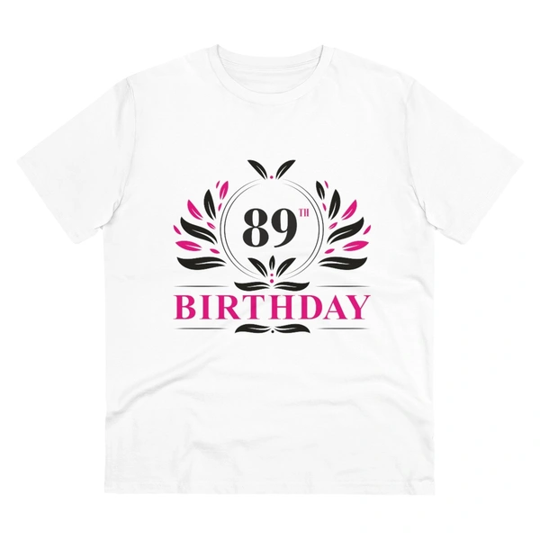 Men's PC Cotton 89th Birthday Printed T Shirt (Color: White, Thread Count: 180GSM) - White, 0.25, Solid, XL