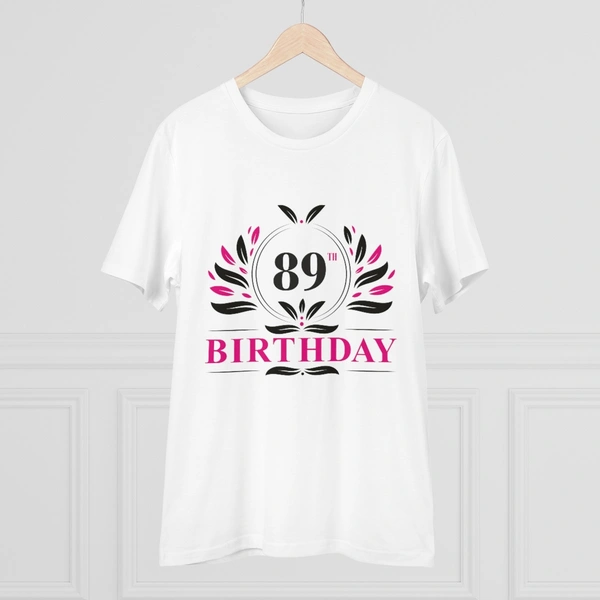 Men's PC Cotton 89th Birthday Printed T Shirt (Color: White, Thread Count: 180GSM) - White, 0.25, Solid, XL