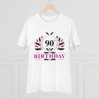 Men's PC Cotton 90th Birthday Printed T Shirt (Color: White, Thread Count: 180GSM) - White, 0.25, Solid, M
