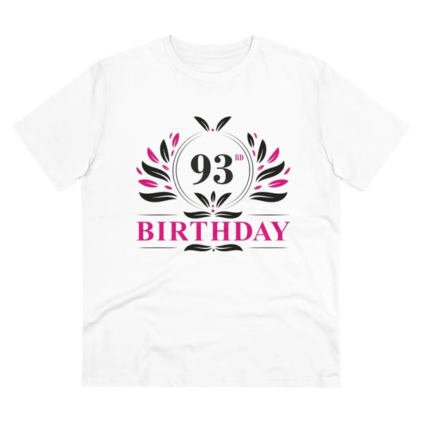 Men's PC Cotton 93rd Birthday Printed T Shirt (Color: White, Thread Count: 180GSM) - White, 0.25, Solid, 2XL