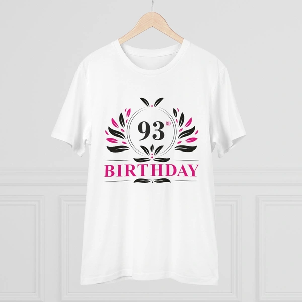 Men's PC Cotton 93rd Birthday Printed T Shirt (Color: White, Thread Count: 180GSM) - White, 0.25, Solid, 2XL