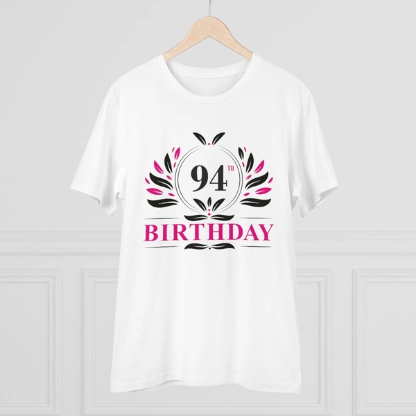 Men's PC Cotton 94th Birthday Printed T Shirt (Color: White, Thread Count: 180GSM) - White, 0.25, Solid, 2XL