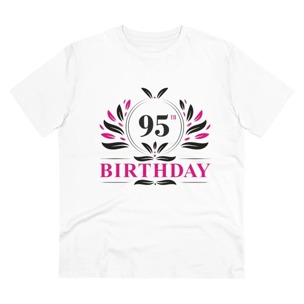 Men's PC Cotton 95th Birthday Printed T Shirt (Color: White, Thread Count: 180GSM) - White, 0.25, Solid, 2XL