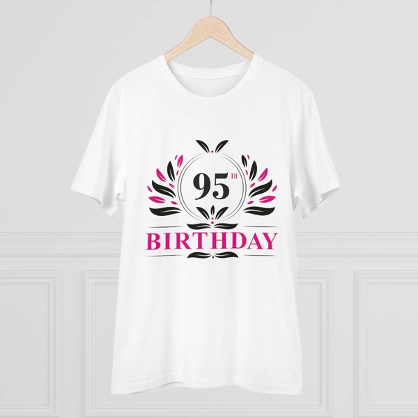 Men's PC Cotton 95th Birthday Printed T Shirt (Color: White, Thread Count: 180GSM) - White, 0.25, Solid, 2XL