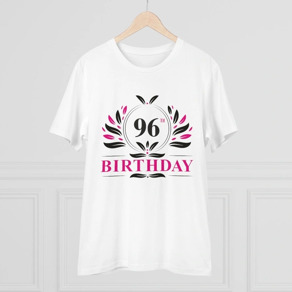 Men's PC Cotton 96th Birthday Printed T Shirt (Color: White, Thread Count: 180GSM) - White, 0.25, Solid, 2XL