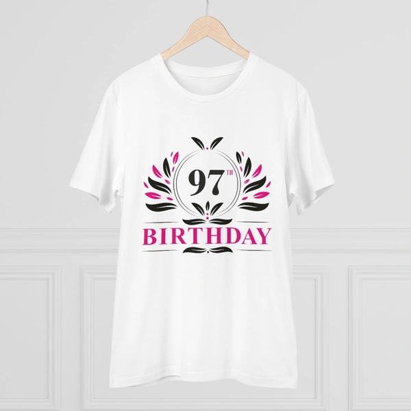 Men's PC Cotton 97th Birthday Printed T Shirt (Color: White, Thread Count: 180GSM) - White, 0.25, Solid, S