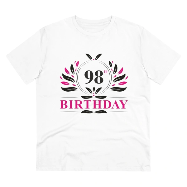 Men's PC Cotton 98th Birthday Printed T Shirt (Color: White, Thread Count: 180GSM) - White, 0.25, Solid, XL