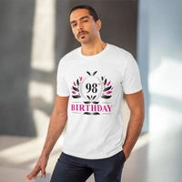 Men's PC Cotton 98th Birthday Printed T Shirt (Color: White, Thread Count: 180GSM) - White, 0.25, Solid, XL