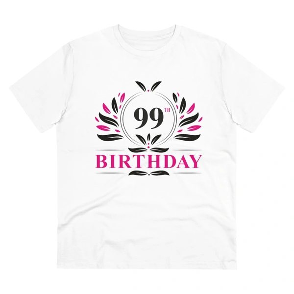 Men's PC Cotton 99th Birthday Printed T Shirt (Color: White, Thread Count: 180GSM) - White, 0.25, Solid, XL