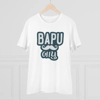 Men's PC Cotton Baapu Printed T Shirt (Color: White, Thread Count: 180GSM) - White, 0.25, Solid, L