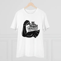 Men's PC Cotton Be Beter Than Yesterday Printed T Shirt (Color: White, Thread Count: 180GSM) - White, 0.25, Printed, S