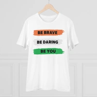 Men's PC Cotton Be Brave Be You Printed T Shirt (Color: White, Thread Count: 180GSM) - White, 0.25, Printed, S