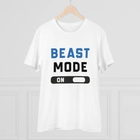 Men's PC Cotton Beast Mode On Printed T Shirt (Color: White, Thread Count: 180GSM) - White, 0.25, Printed, M