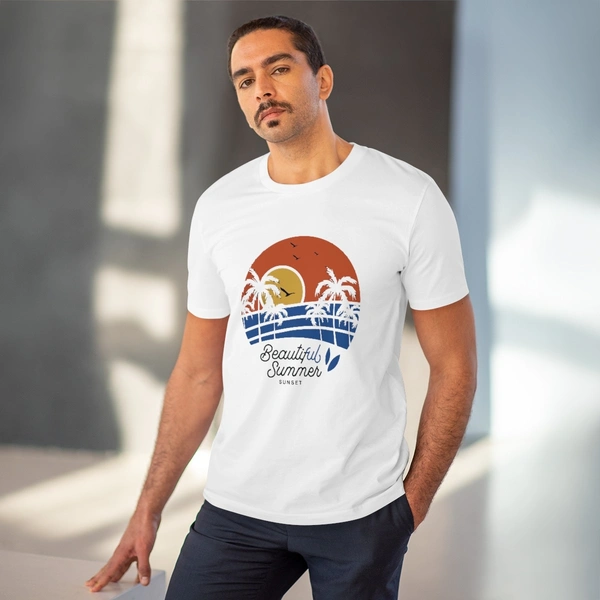 Men's PC Cotton Beautiful Summer Printed T Shirt (Color: White, Thread Count: 180GSM) - White, 0.25, Printed, S
