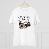 Men's PC Cotton Bhaiya Ji Smile Printed T Shirt (Color: White, Thread Count: 180GSM) - White, 0.25, Solid, 2XL