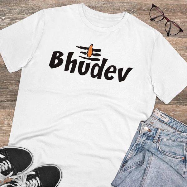 Men's PC Cotton Bhudev Printed T Shirt (Color: White, Thread Count: 180GSM) - White, 0.25, Printed, 2XL
