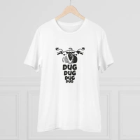 Men's PC Cotton Bike Ride Design Printed T Shirt (Color: White, Thread Count: 180GSM) - White, 0.25, Casual, M