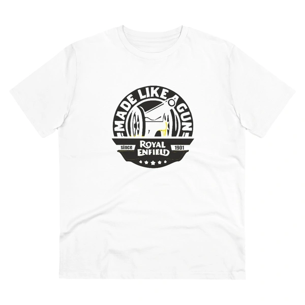 Men's PC Cotton Bike Ride Design Printed T Shirt (Color: White, Thread Count: 180GSM) - White, 0.25, Casual, S