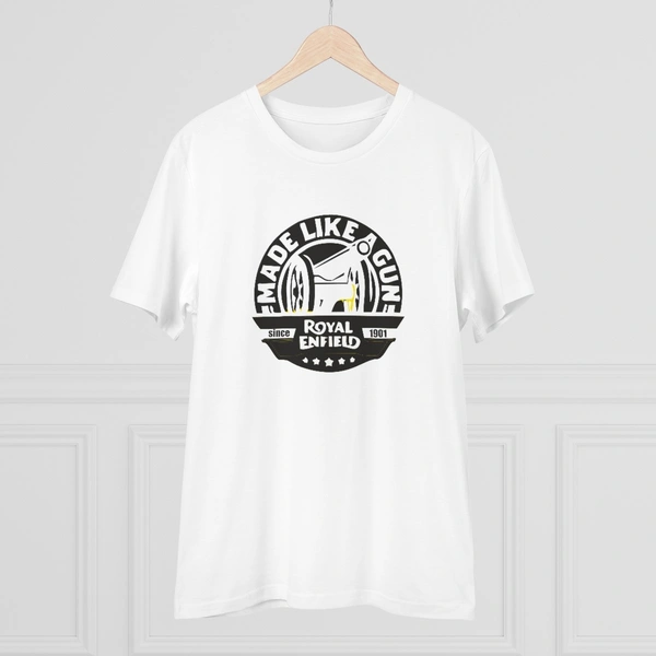 Men's PC Cotton Bike Ride Design Printed T Shirt (Color: White, Thread Count: 180GSM) - White, 0.25, Casual, S