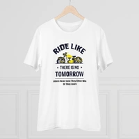 Men's PC Cotton Bike Ride Design Printed T Shirt (Color: White, Thread Count: 180GSM) - White, 0.25, Casual, 2XL
