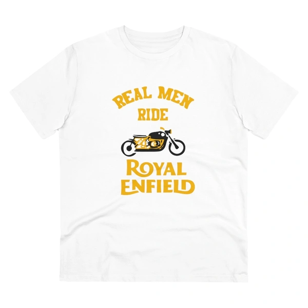 Men's PC Cotton Bike Ride Design Printed T Shirt (Color: White, Thread Count: 180GSM) - White, 0.25, Casual, M