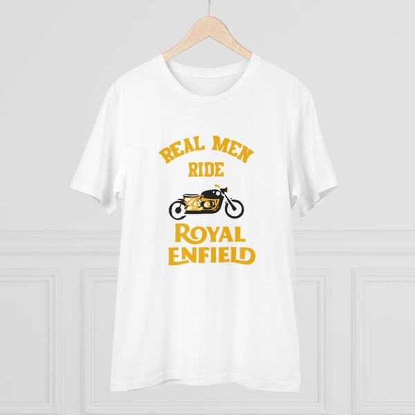 Men's PC Cotton Bike Ride Design Printed T Shirt (Color: White, Thread Count: 180GSM) - White, 0.25, Casual, M