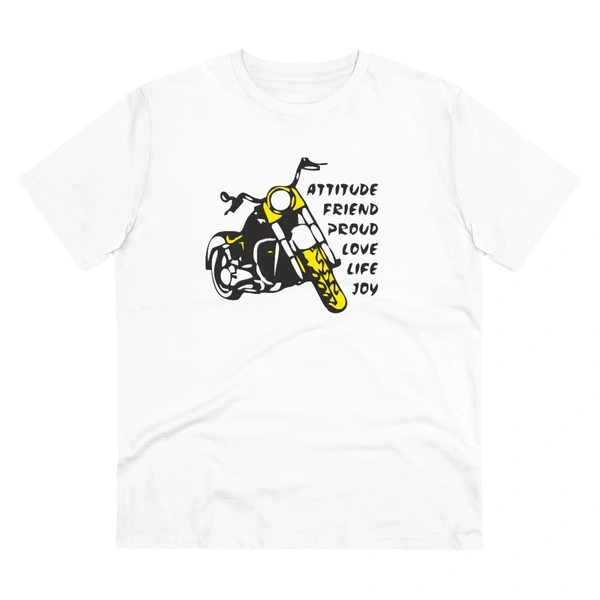 Men's PC Cotton Bike Ride Design Printed T Shirt (Color: White, Thread Count: 180GSM) - White, 0.25, Casual, M
