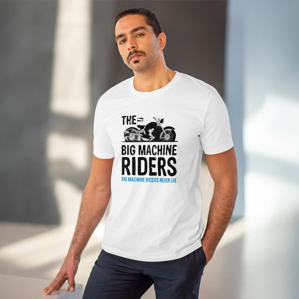 Men's PC Cotton Bike Ride Design Printed T Shirt (Color: White, Thread Count: 180GSM) - White, 0.25, Casual, L