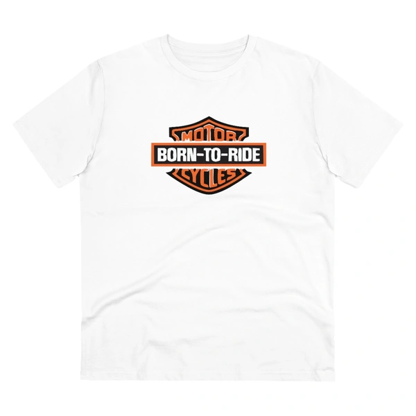 Men's PC Cotton Bike Ride Design Printed T Shirt (Color: White, Thread Count: 180GSM) - White, 0.25, Solid, L