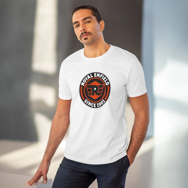 Men's PC Cotton Bike Ride Design Printed T Shirt (Color: White, Thread Count: 180GSM) - White, 0.25, Casual, M