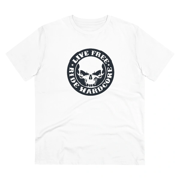 Men's PC Cotton Bike Ride Design Printed T Shirt (Color: White, Thread Count: 180GSM) - White, 0.25, Striped, S