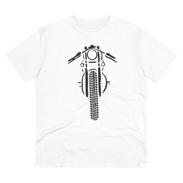Men's PC Cotton Bike Ride Design Printed T Shirt (Color: White, Thread Count: 180GSM) - White, 0.25, Printed, 2XL