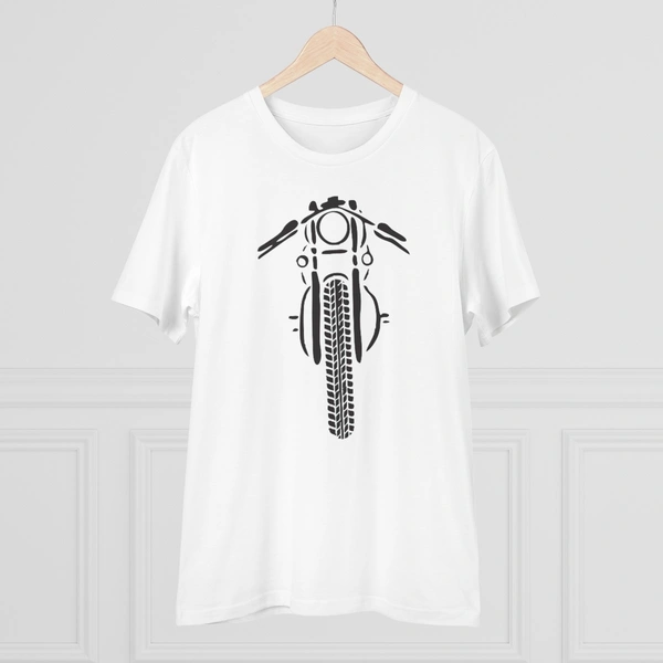 Men's PC Cotton Bike Ride Design Printed T Shirt (Color: White, Thread Count: 180GSM) - White, 0.25, Printed, 2XL