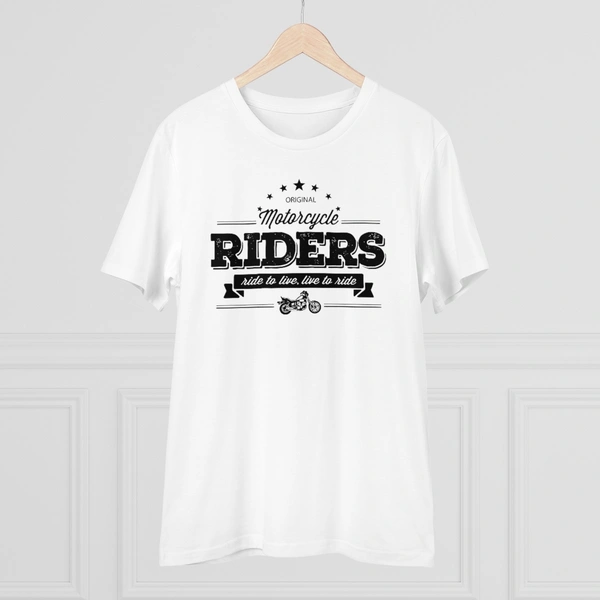Men's PC Cotton Bike Ride Design Printed T Shirt (Color: White, Thread Count: 180GSM) - White, 0.25, Printed, 2XL