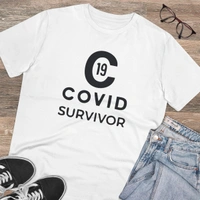 Men's PC Cotton Covid 19 Survivor Printed T Shirt (Color: White, Thread Count: 180GSM) - White, 0.25, Solid, M