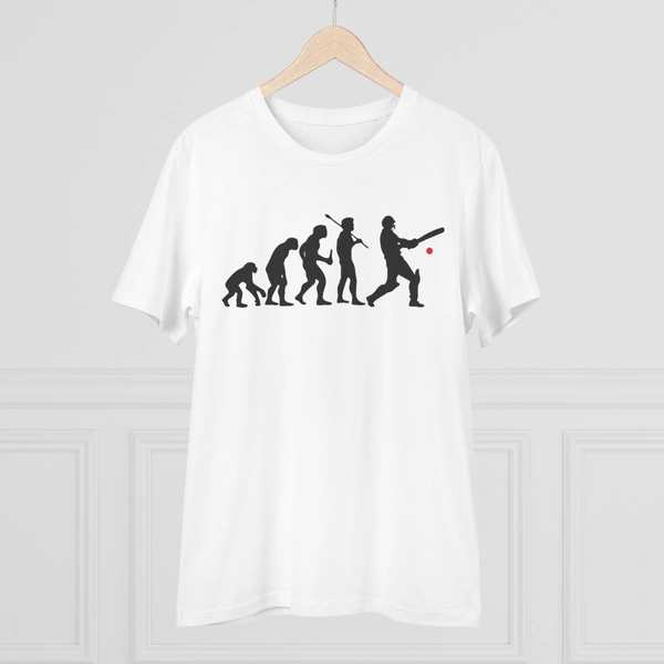 Men's PC Cotton Cricket Design Printed T Shirt (Color: White, Thread Count: 180GSM) - White, 0.25, Printed, S