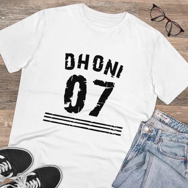 Men's PC Cotton Cricket Design Printed T Shirt (Color: White, Thread Count: 180GSM) - White, 0.25, Solid, M