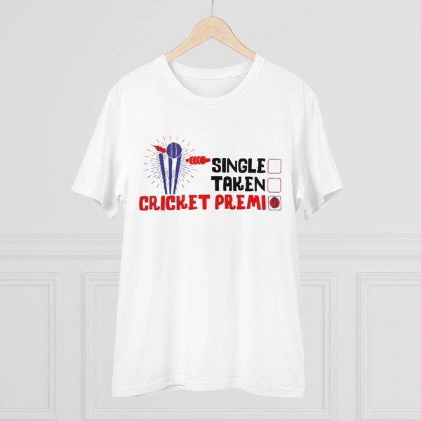 Men's PC Cotton Cricket Design Printed T Shirt (Color: White, Thread Count: 180GSM) - White, 0.25, Printed, M