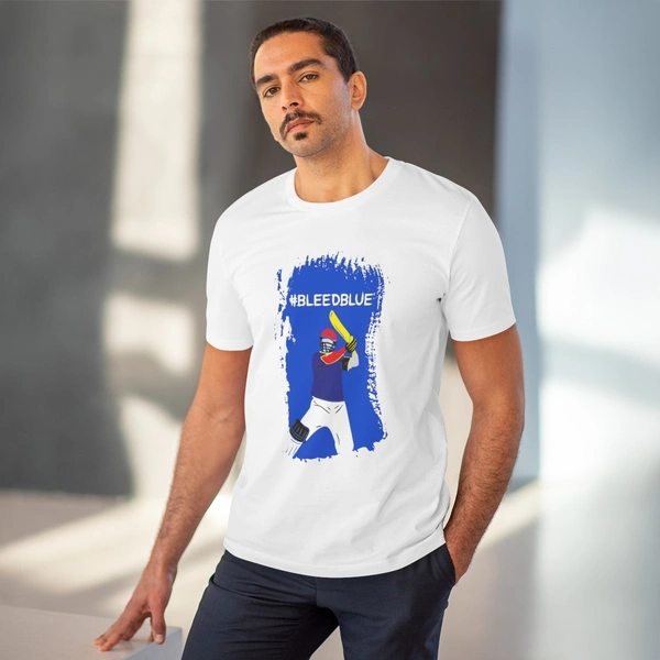 Men's PC Cotton Cricket Design Printed T Shirt (Color: White, Thread Count: 180GSM) - White, 0.25, Printed, S
