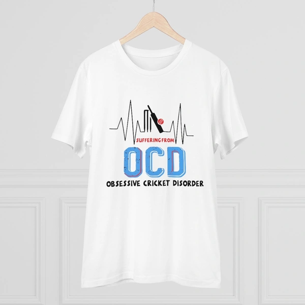 Men's PC Cotton Cricket Design Printed T Shirt (Color: White, Thread Count: 180GSM) - White, 0.25, Solid, L