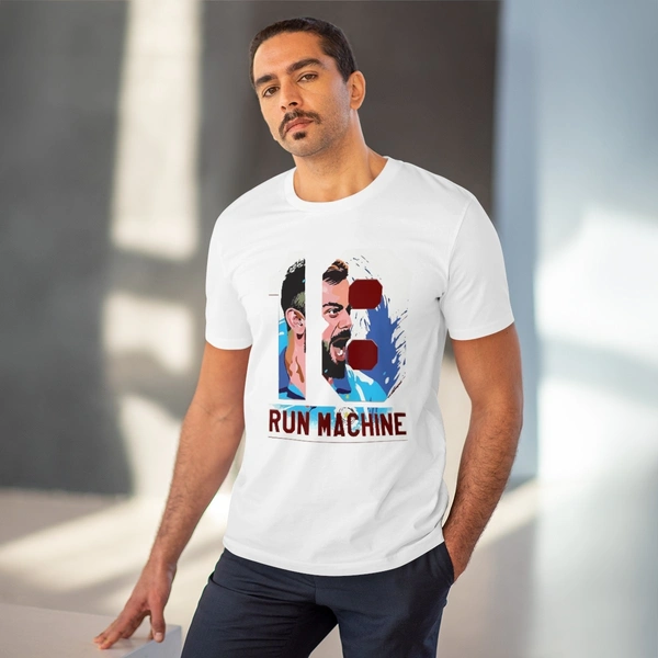 Men's PC Cotton Cricket Design Printed T Shirt (Color: White, Thread Count: 180GSM) - White, 0.25, Printed, L