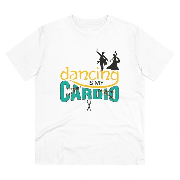 Men's PC Cotton Dancing Is My Cardio Printed T Shirt (Color: White, Thread Count: 180GSM) - White, 0.25, Printed, L