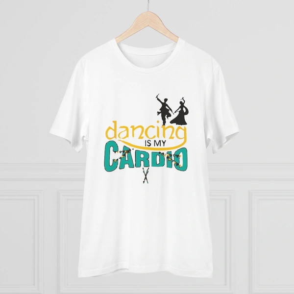 Men's PC Cotton Dancing Is My Cardio Printed T Shirt (Color: White, Thread Count: 180GSM) - White, 0.25, Printed, L