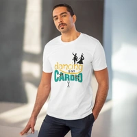 Men's PC Cotton Dancing Is My Cardio Printed T Shirt (Color: White, Thread Count: 180GSM) - White, 0.25, Printed, L