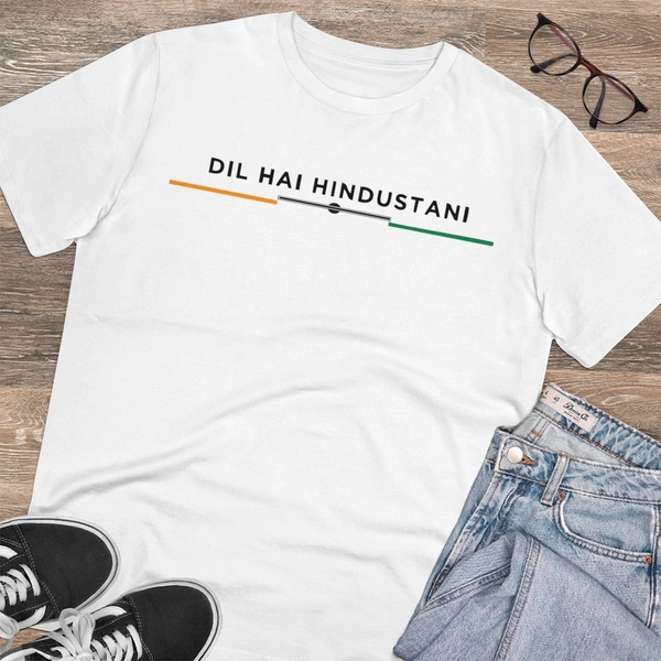 Men's PC Cotton Dil Se Hindustani Printed T Shirt (Color: White, Thread Count: 180GSM) - White, 0.25, Printed, XL